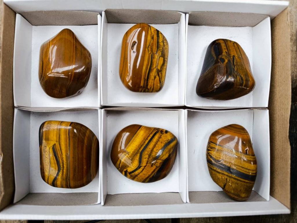Polished Banded Tiger Iron with Tigers Eye Free Forms x 6 From South Africa - Toprock Gemstones and Minerals 