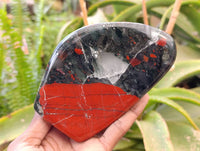Polished Bloodstone Standing Free Forms x 2 From Swaziland