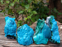 Natural Malachite Malacolla Botryoidal Chrysocolla Specimens x 4 From Kulukuluku, Congo