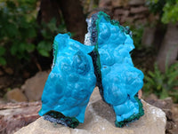 Natural Malachite Malacolla Botryoidal Chrysocolla Specimens x 4 From Kulukuluku, Congo