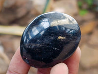 Polished Black Tourmaline Palm Stones x 36 From Madagascar