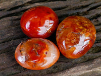 Polished Carnelian Agate Palm Stones x 20 From Madagascar