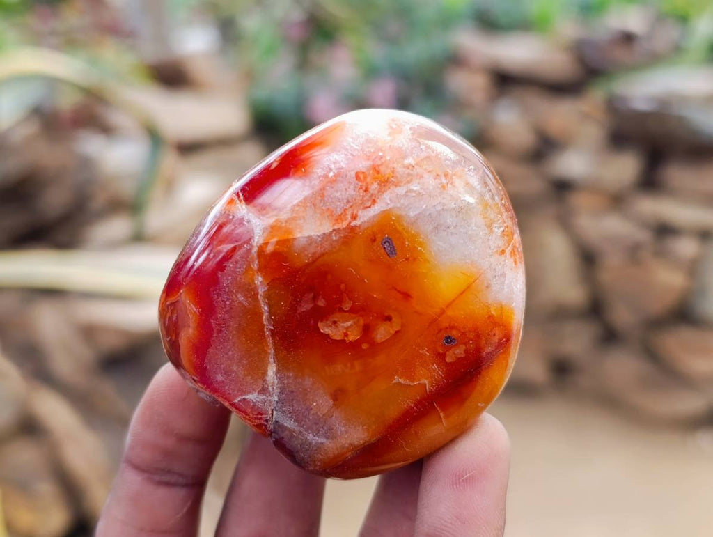 Polished Carnelian Agate Palm Stones x 20 From Madagascar - Toprock Gemstones and Minerals 