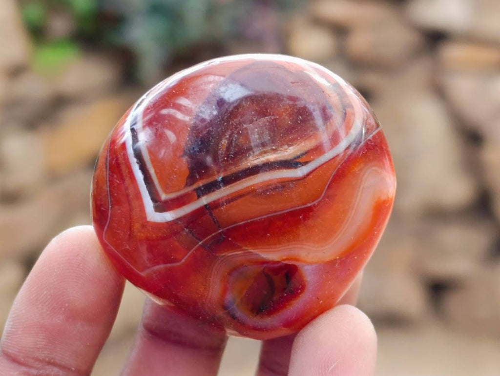 Polished Carnelian Agate Palm Stones x 20 From Madagascar - Toprock Gemstones and Minerals 