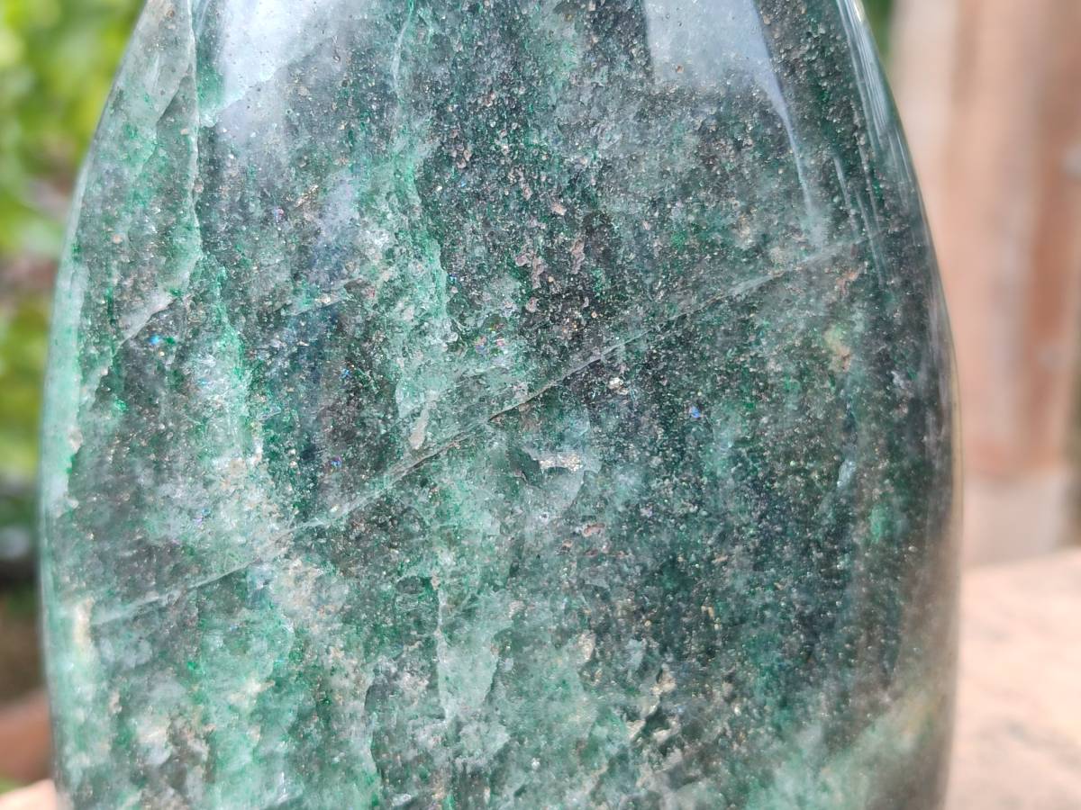 Polished Fuchsite Quartz Standing Free Form x 1 From Andakatany, Madagascar - Toprock Gemstones and Minerals 