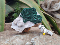 Natural Crystalline Ball Malachite and Drusy Quartz On Dolomite Matrix Specimens x 3 From Kambove, Congo