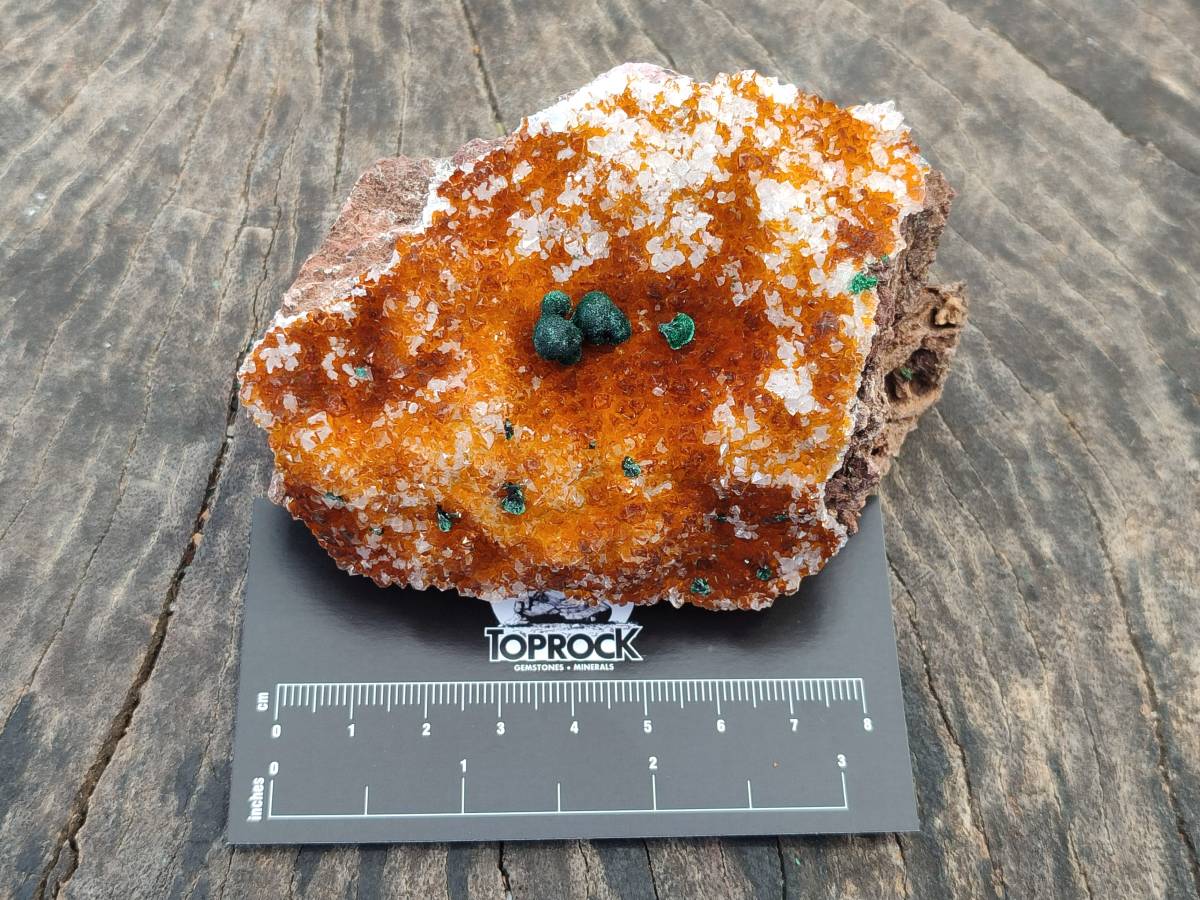 Natural Crystalline Ball Malachite and Drusy Quartz On Dolomite Matrix Specimens x 3 From Kambove, Congo - Toprock Gemstones and Minerals 