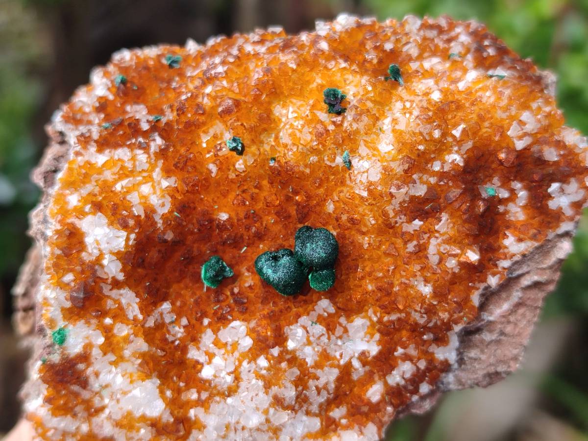 Natural Crystalline Ball Malachite and Drusy Quartz On Dolomite Matrix Specimens x 3 From Kambove, Congo - Toprock Gemstones and Minerals 