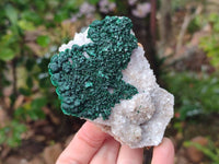 Natural Crystalline Ball Malachite and Drusy Quartz On Dolomite Matrix Specimens x 3 From Kambove, Congo