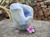 Polished Blue Lace Agate Standing Free Form x 1 From Nsanje, Malawi