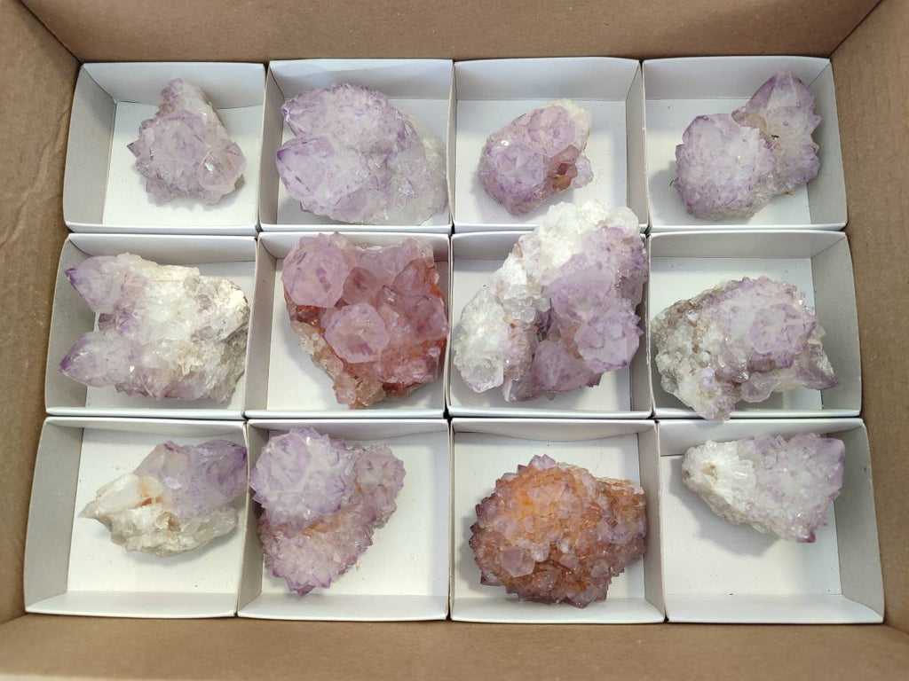 Natural Amethyst Spirit Quartz Clusters x 12 From Boekenhouthoek, South Africa - Toprock Gemstones and Minerals 