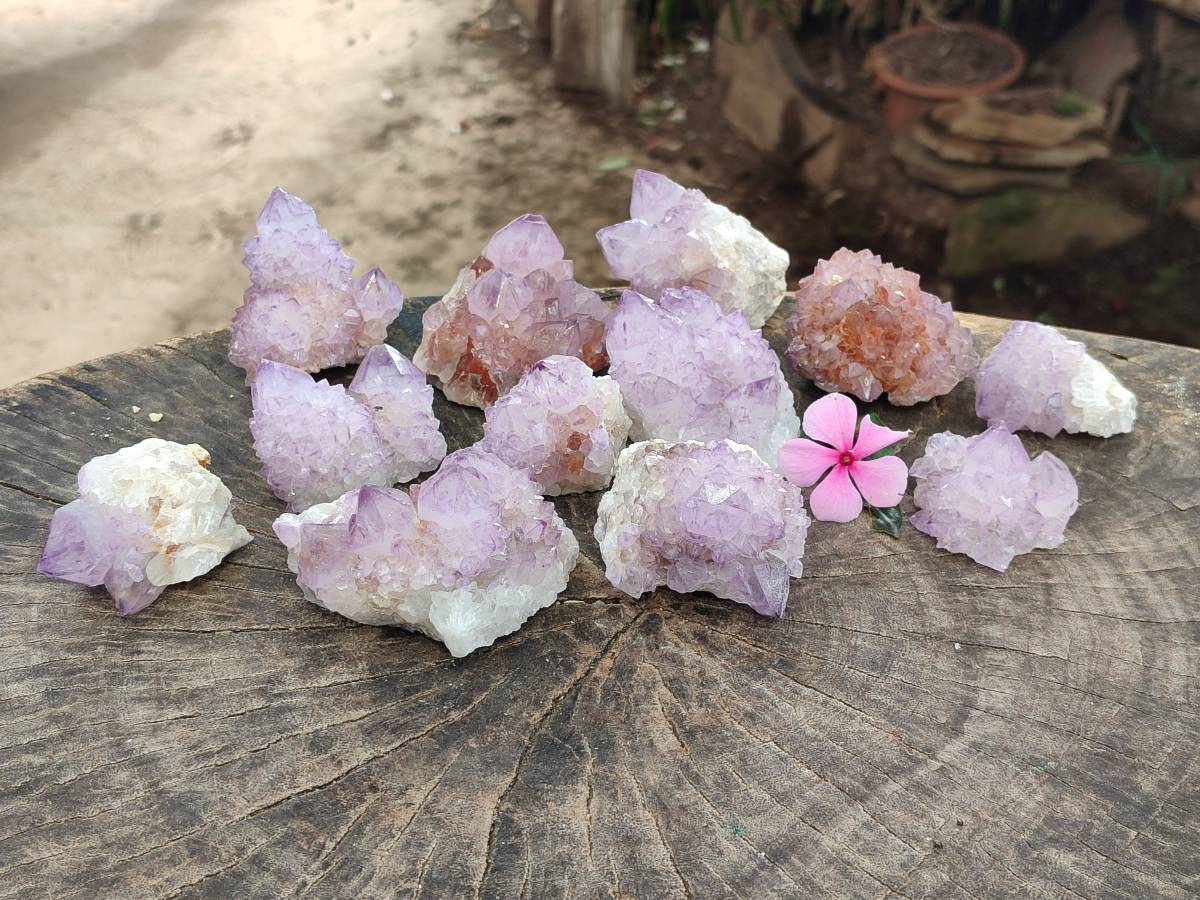 Natural Amethyst Spirit Quartz Clusters x 12 From Boekenhouthoek, South Africa - Toprock Gemstones and Minerals 