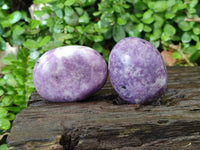 Polished Lepidolite With Pink Rubellite Palm Stones x 12 From Ambatondrazaka, Madagascar