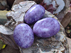 Polished Lepidolite With Pink Rubellite Palm Stones x 12 From Ambatondrazaka, Madagascar - Toprock Gemstones and Minerals 