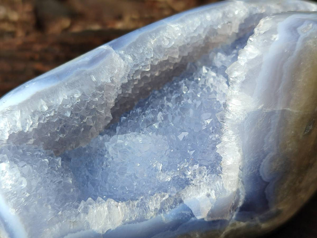 Polished Blue Lace Agate Standing Free Forms x 2 From Nsanje, Malawi - Toprock Gemstones and Minerals 