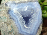 Polished Blue Lace Agate Standing Free Forms x 2 From Nsanje, Malawi