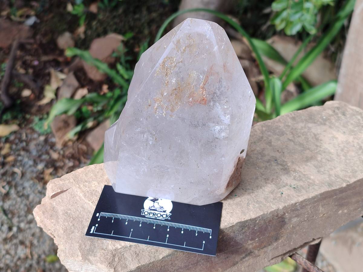 Polished Large Clear Window Quartz Crystal x 1 From Akansobe, Madagascar - Toprock Gemstones and Minerals 