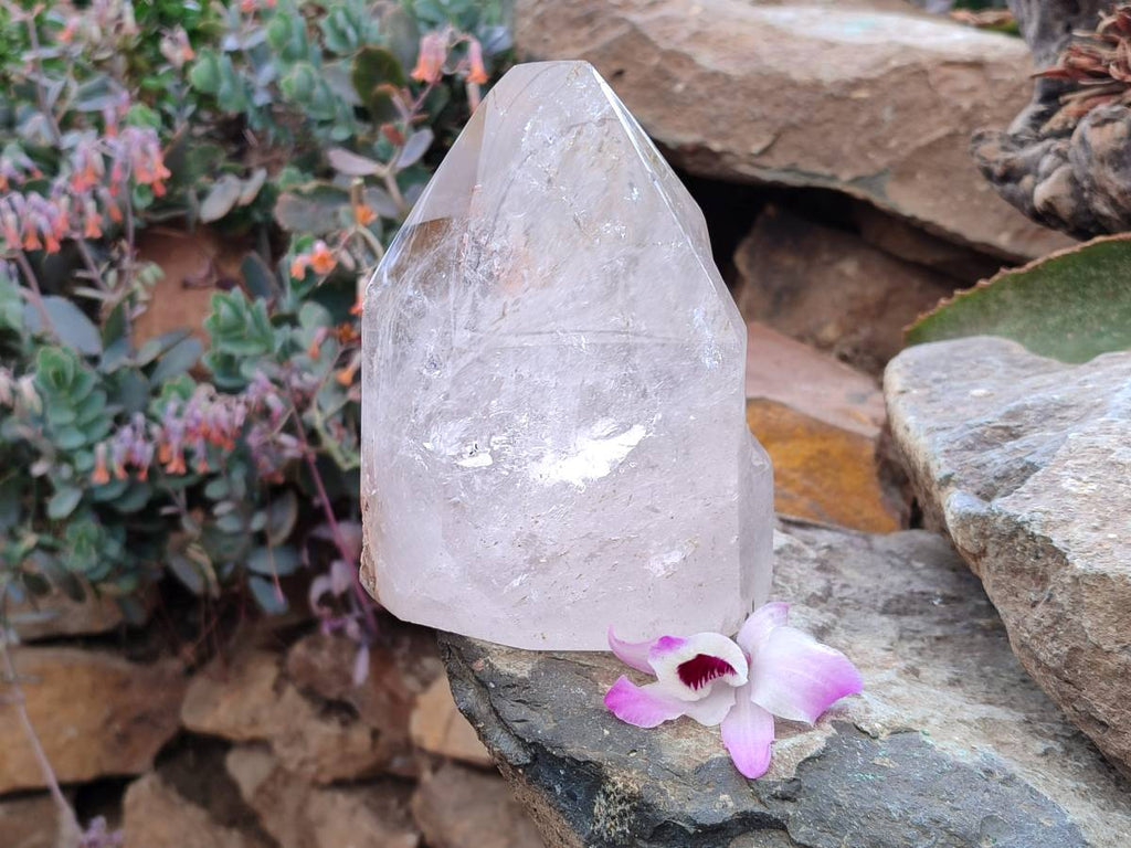 Polished Large Clear Window Quartz Crystal x 1 From Akansobe, Madagascar - Toprock Gemstones and Minerals 