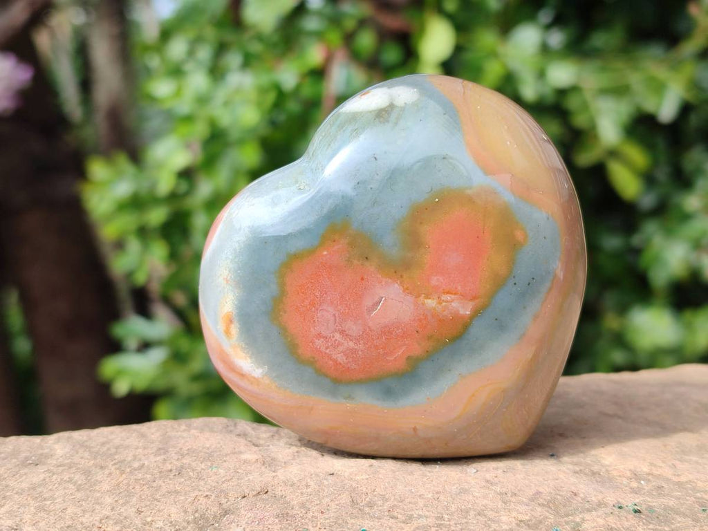 Polished Polychrome Jasper Hearts x 6 From NW Coast, Madagascar - Toprock Gemstones and Minerals 