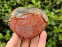 Polished Polychrome Jasper Hearts x 6 From NW Coast, Madagascar