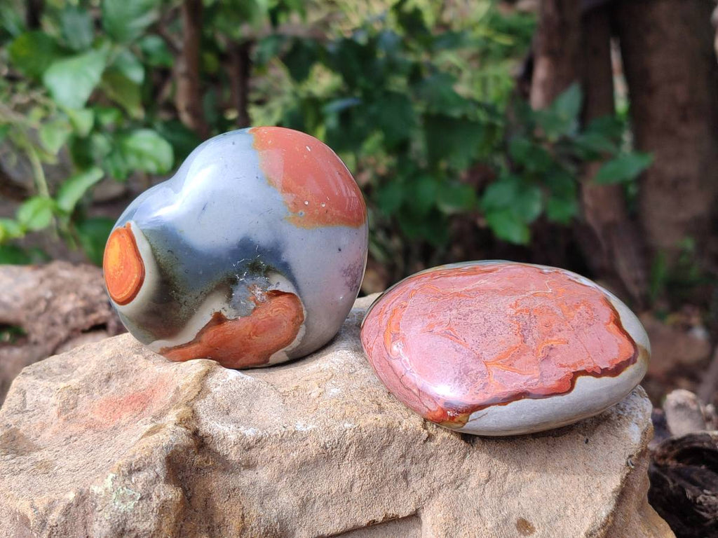 Polished Polychrome Jasper Hearts x 6 From NW Coast, Madagascar - Toprock Gemstones and Minerals 