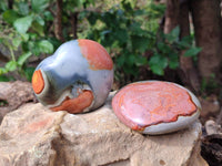 Polished Polychrome Jasper Hearts x 6 From NW Coast, Madagascar