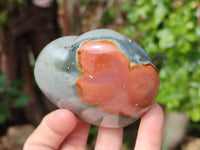 Polished Polychrome Jasper Hearts x 6 From NW Coast, Madagascar