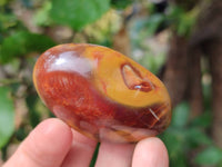 Polished Carnelian Agate Gemstone Palm Stones x 12 From Madagascar