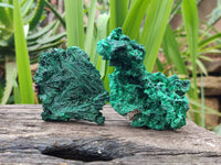 Natural Silky Malachite Specimens x 6 From Kasompe, Congo