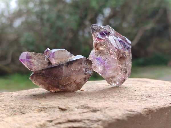 Natural Window Amethyst Crystals x 20 From Chiredzi, Zimbabwe