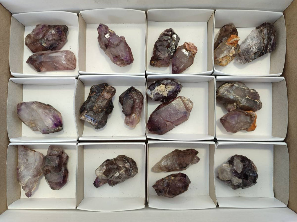 Natural Window Amethyst Crystals x 20 From Chiredzi, Zimbabwe - Toprock Gemstones and Minerals 