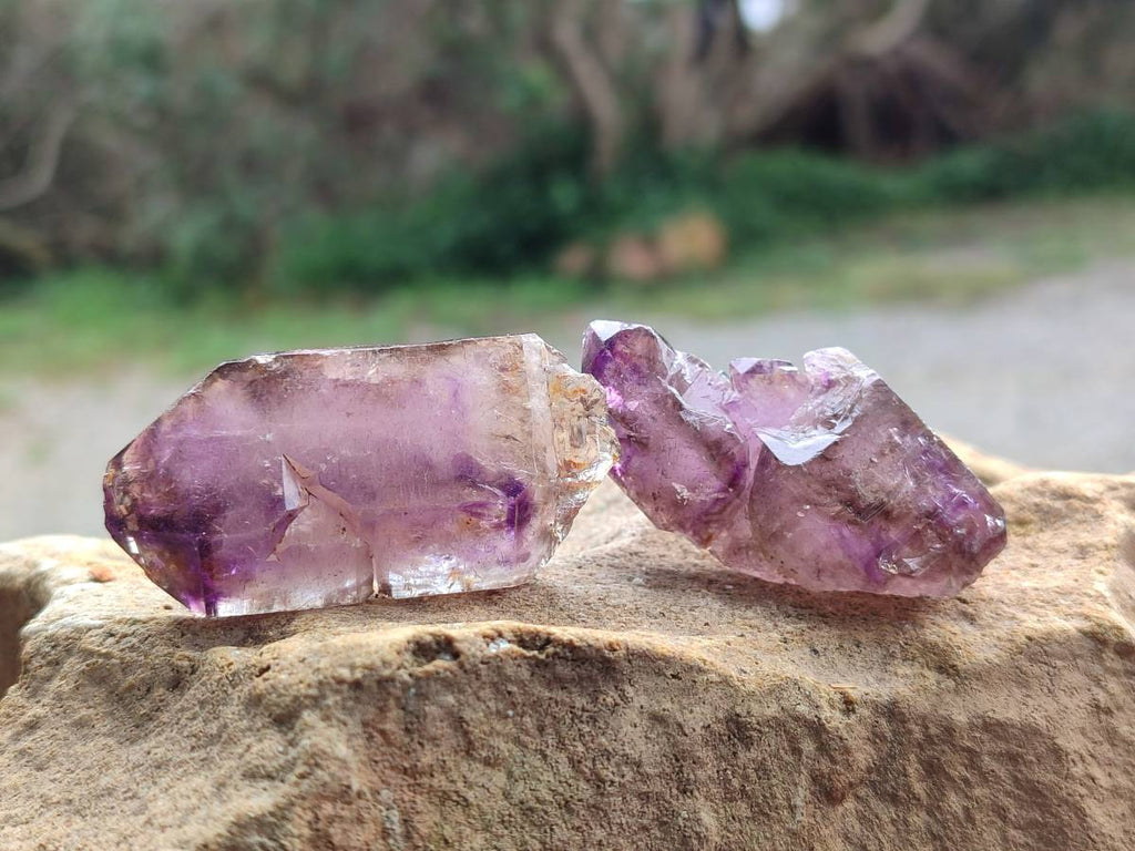 Natural Window Amethyst Crystals x 20 From Chiredzi, Zimbabwe - Toprock Gemstones and Minerals 