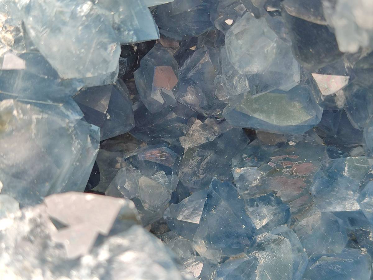 Natural Blue Celestite Geode Specimen x 1 From Sakoany, - Toprock Gemstones and Minerals 