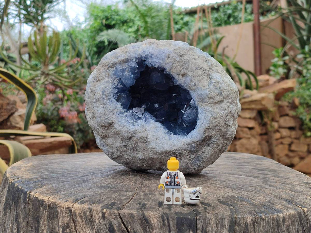 Natural Blue Celestite Geode Specimen x 1 From Sakoany, - Toprock Gemstones and Minerals 