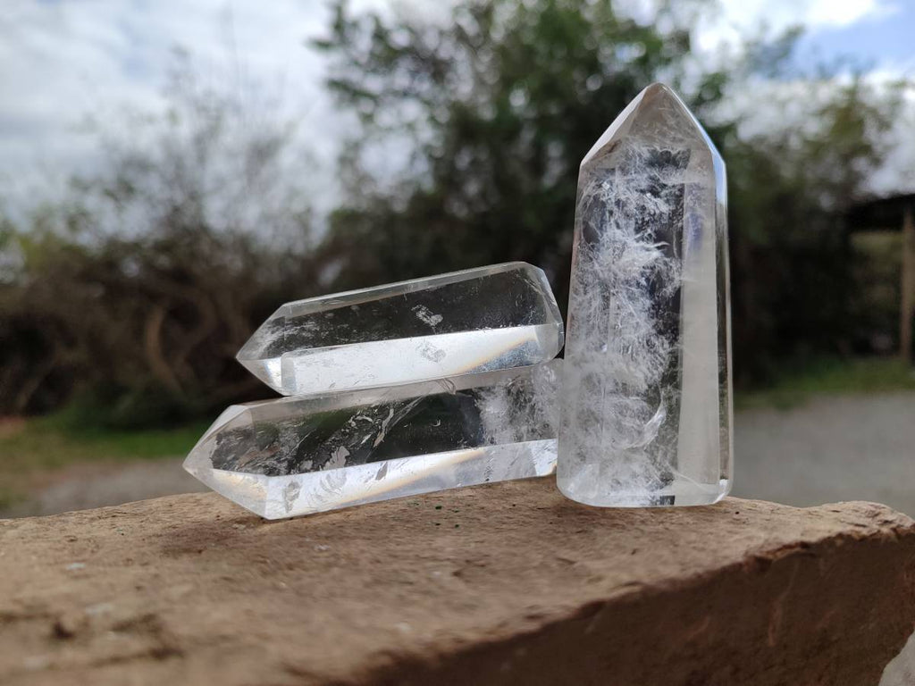 Polished Clear Quartz Crystals x 12 From Madagascar - Toprock Gemstones and Minerals 