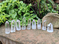 Polished Clear Quartz Crystals x 12 From Madagascar