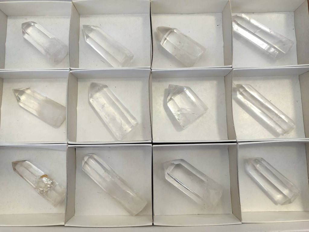 Polished Clear Quartz Crystals x 12 From Madagascar - Toprock Gemstones and Minerals 