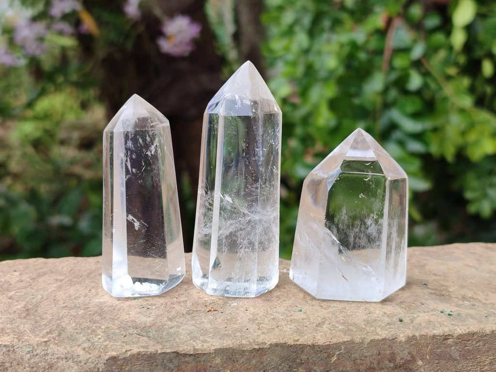 Polished Clear Quartz Crystals x 12 From Madagascar - Toprock Gemstones and Minerals 