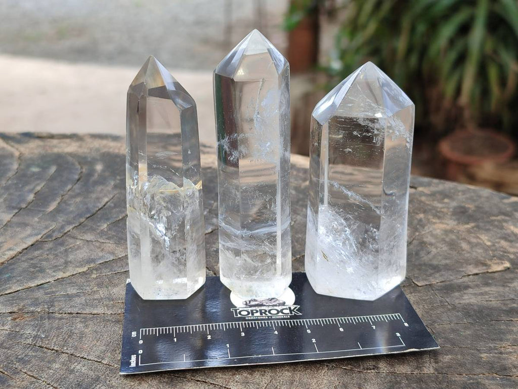 Polished Clear Quartz Crystals x 12 From Madagascar - Toprock Gemstones and Minerals 
