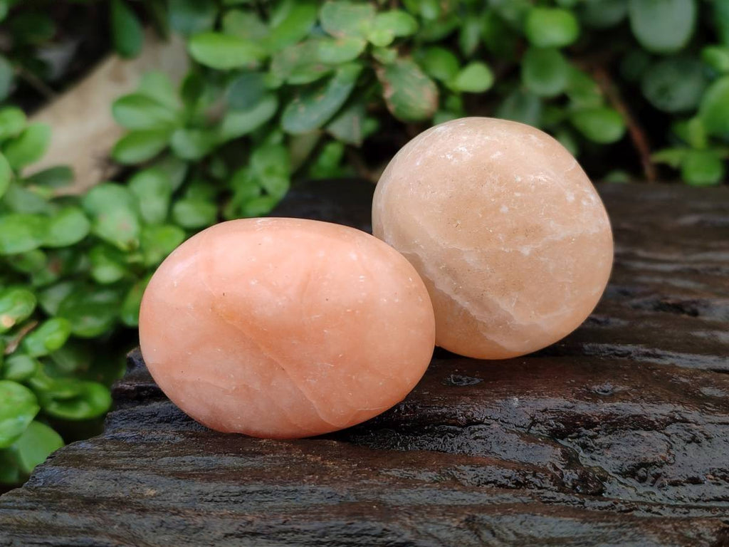 Polished Orange Twist Calcite Palm Stones x 20 From Maevantanana, Madagascar - Toprock Gemstones and Minerals 