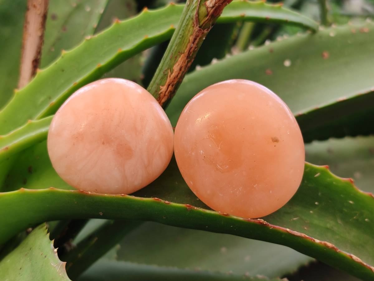 Polished Orange Twist Calcite Palm Stones x 20 From Maevantanana, Madagascar - Toprock Gemstones and Minerals 