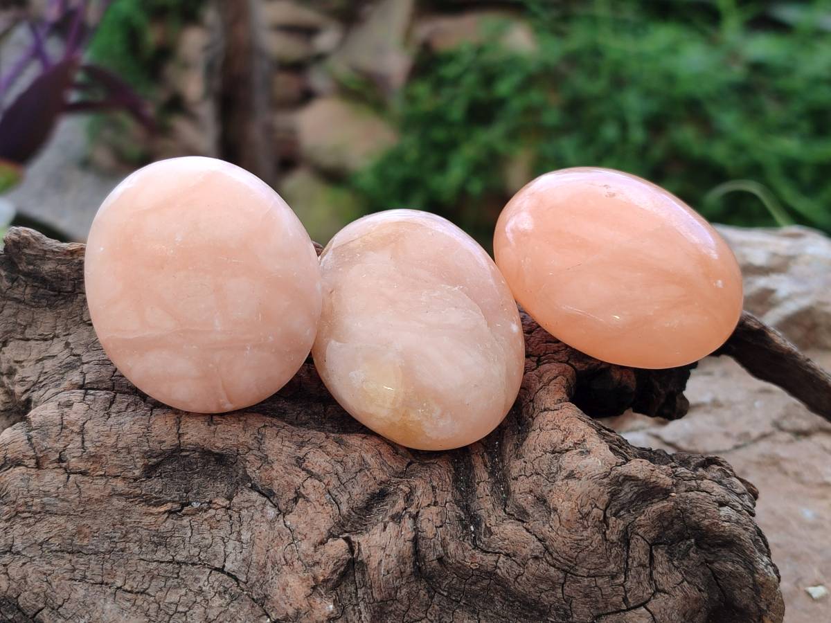 Polished Orange Twist Calcite Palm Stones x 20 From Maevantanana, Madagascar - Toprock Gemstones and Minerals 