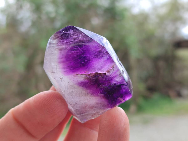 Polished Window Amethyst Quartz Points x 12 From Akansobe, Madagascar