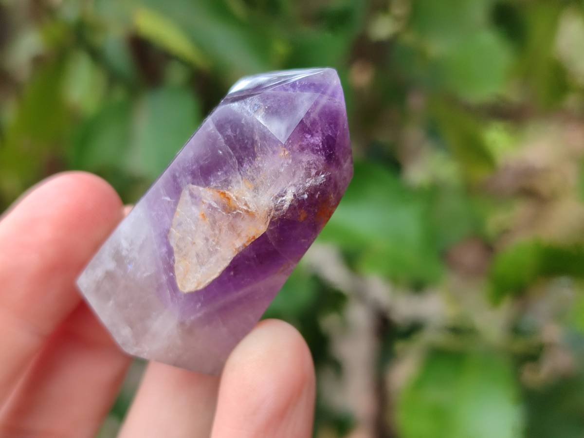 Polished Window Amethyst Quartz Points x 12 From Akansobe, Madagascar - Toprock Gemstones and Minerals 