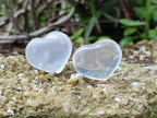 Polished Rock Crystal & Girasol Mini Hearts x 20 From Madagascar - Toprock Gemstones and Minerals 