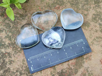 Polished Rock Crystal & Girasol Mini Hearts x 20 From Madagascar