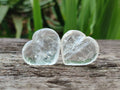 Polished Rock Crystal & Girasol Mini Hearts x 20 From Madagascar - Toprock Gemstones and Minerals 