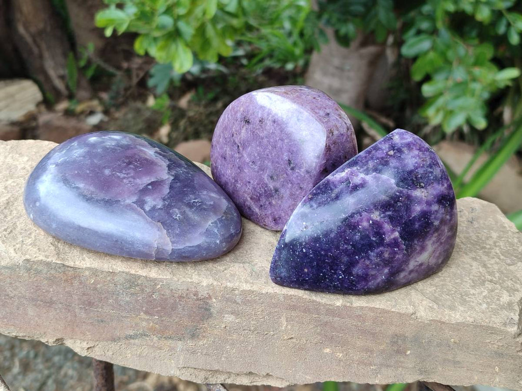 Polished Lepidolite Free Forms x 4 From Zimbabwe - Toprock Gemstones and Minerals 