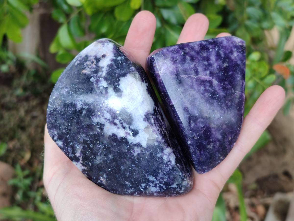 Polished Lepidolite Free Forms x 4 From Zimbabwe - Toprock Gemstones and Minerals 