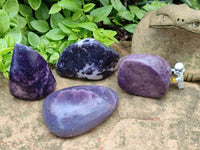 Polished Lepidolite Free Forms x 4 From Zimbabwe